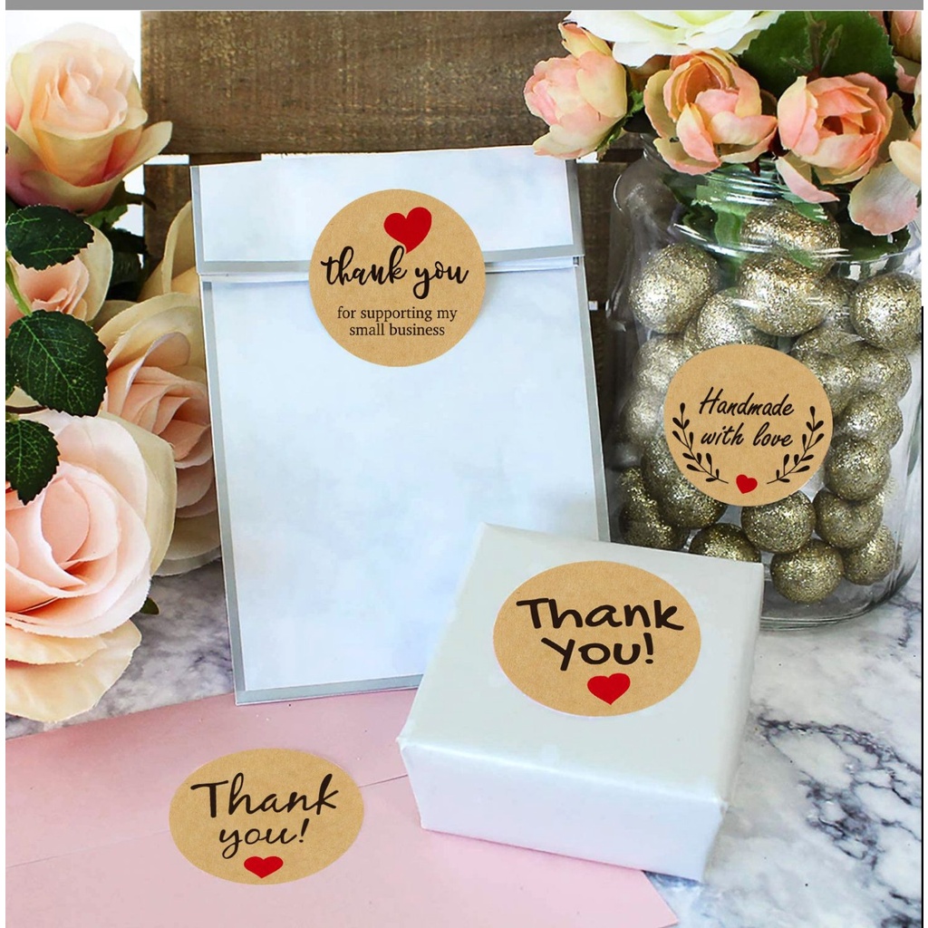 Cuộn 500 Sticker Dán Thank you -Tem Cảm Ơn Siêu Dễ Thương