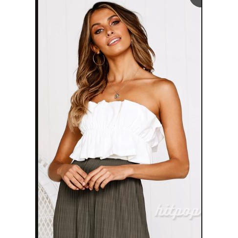 Áo croptop trễ vai không dây dạng ống thời trang cho nữ | BigBuy360 - bigbuy360.vn