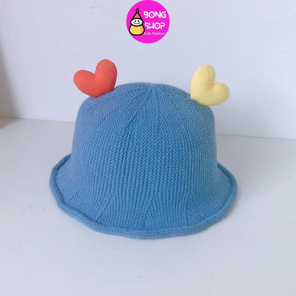 Mũ len trái tim cho bé trai bé gái từ 1-2 tuổi