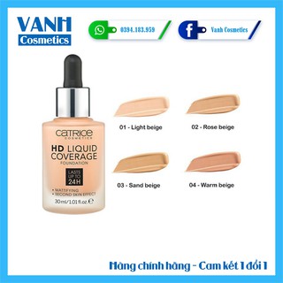 Kem nền CATRICE HD LIQUID COVERAGE FOUNDATION đủ tone - Vanh Cosmetics