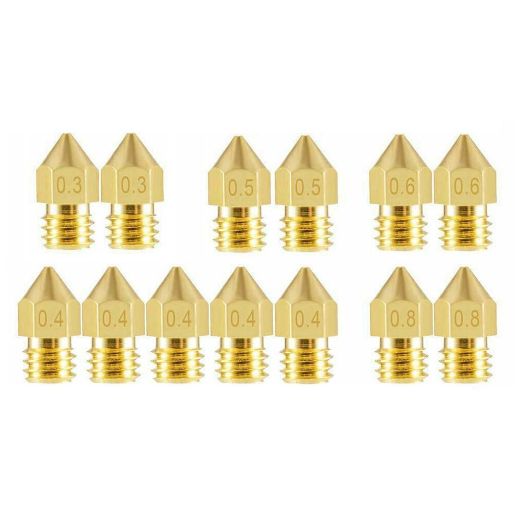 Bộ 22 Vòi Phun Bằng Đồng EZT3D Mk8 Cho Máy In 3D Creality CR10 CR10S