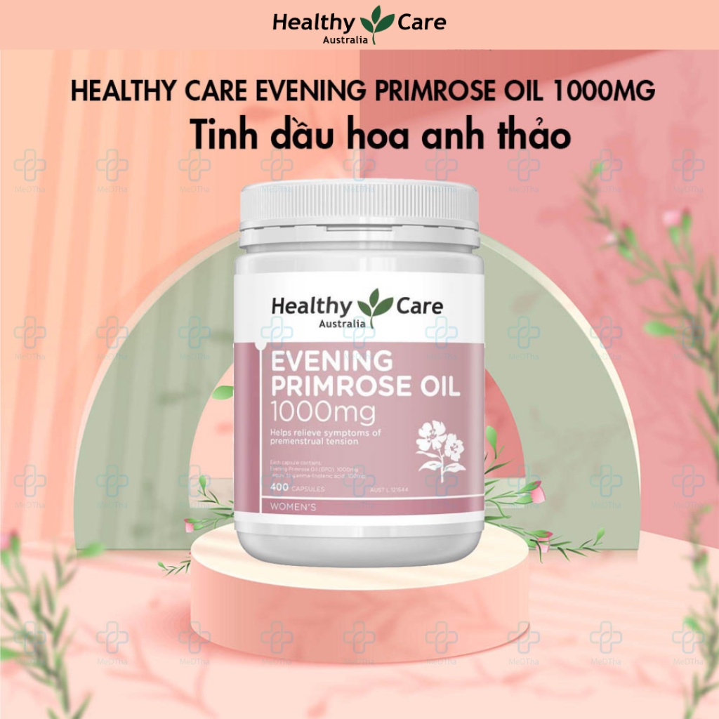 Healthy Care Evening Primrose Oil 1000mg - Hoa Anh Thảo, Nội Tiết Tố Nữ, Giảm Khô Hạn, Giảm Mụn