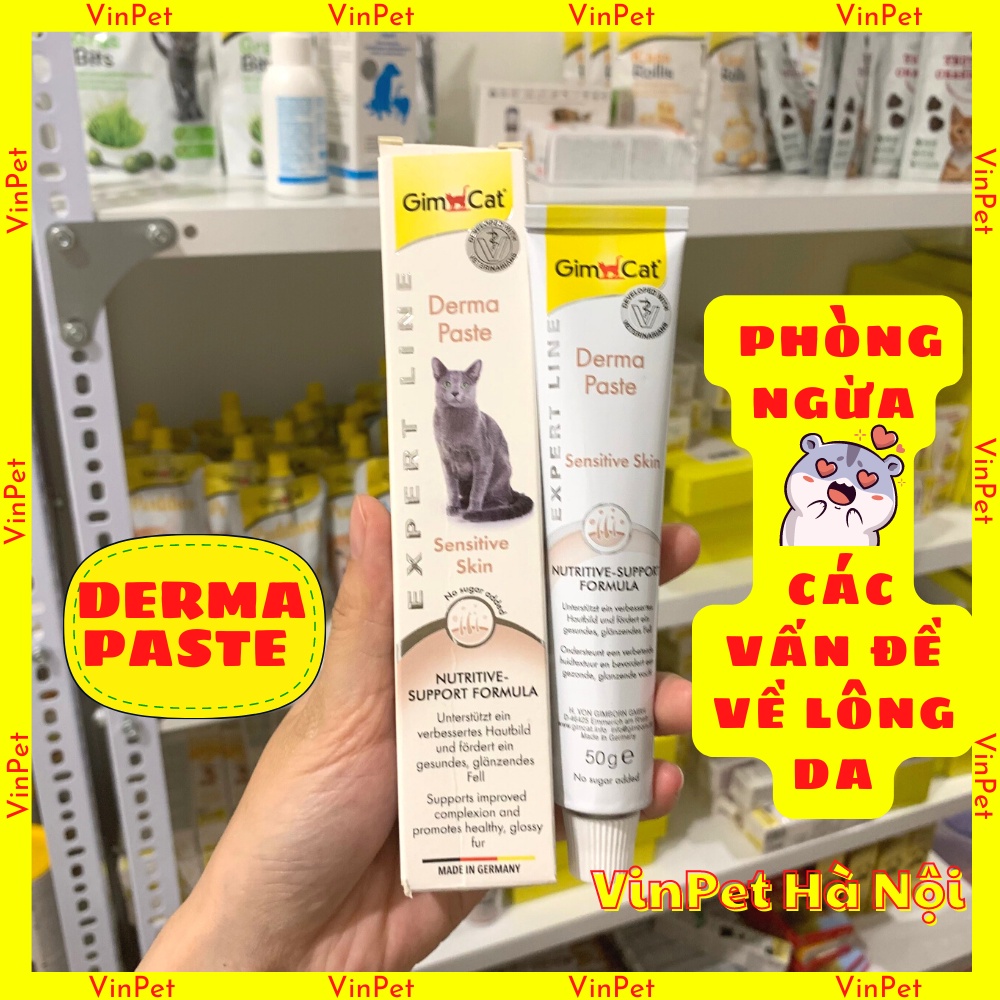 GEL DERMA GIMCAT LÀM ĐẸP VÀ HỖ TRỢ LÔNG DA CHO MÈO 50G NHẬP ĐỨC
