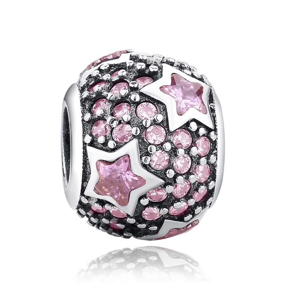 Charm pha lê màu hồng đính ngôi sao mẫu mới- Linhcharms