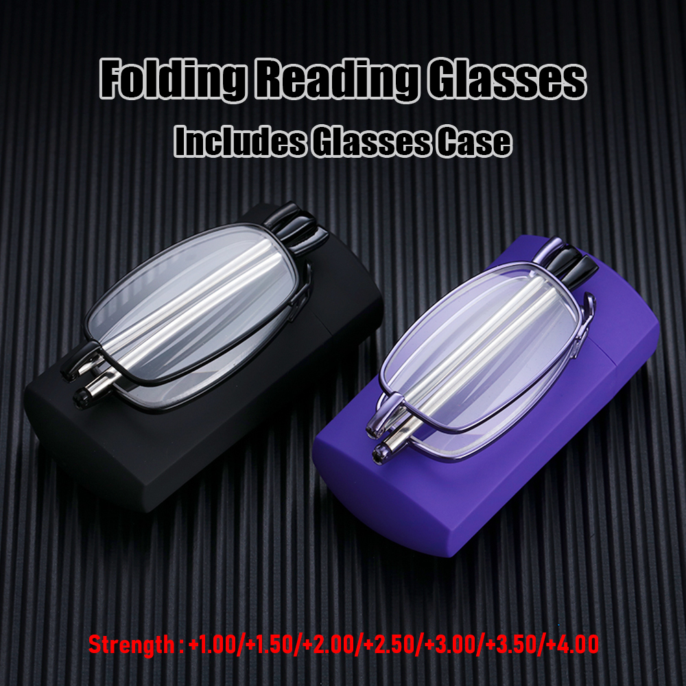 Mắt Kính Đọc Sách Gọng Kim Loại 1.0-4.0 Độ Có Thể Gấp Gọn Tiện Lợi
