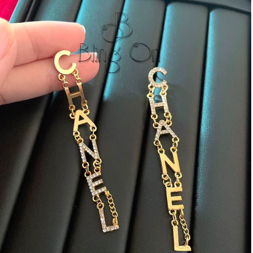 Khuyên Tai Chữ Dài Nữ Siêu Cấp Siêu Sang Chảnh Trang Sức Nữ Thương Hiệu Mẫu Mới Giá Rẻ CN76 Bling On