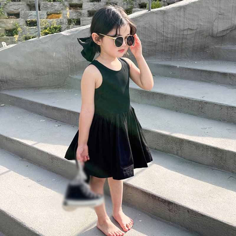 Đầm dáng ôm dây đan chéo hở lưng thời trang ngọt ngào dễ thương cho bé gái