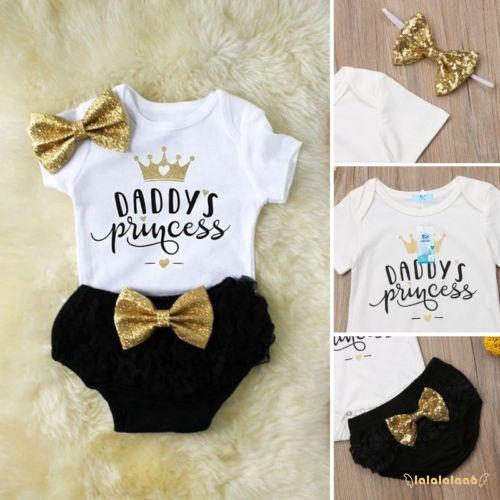 Bộ bodysuit một mảnh + băng đô hình công chúa dễ thương cho bé sơ sinh