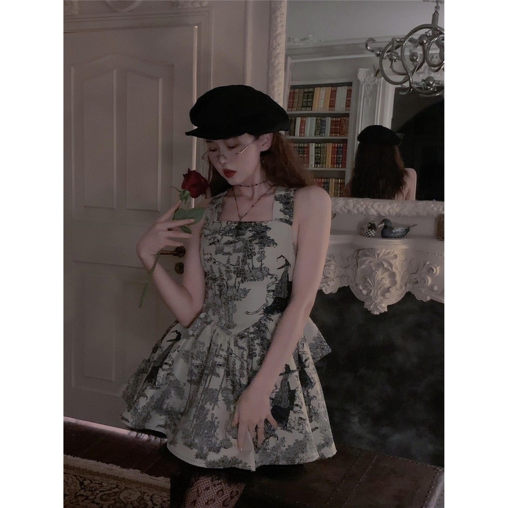 Phong Cách mới!Đầm Ngắn Hai Dây Dáng Chữ a Ôm Eo Cao Quyến Rũ Thời Trang Mùa Hè 2022