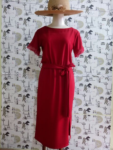 (4 màu, big size) Đầm nữ Eo Thun Xẻ Đùi Kèm dây Thiết Kế Cao Cấp | BigBuy360 - bigbuy360.vn