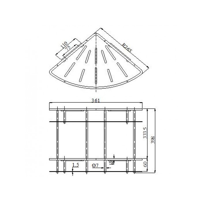 Kệ góc 2 tầng BAO Inox304 BN820 bảo hành vĩnh viễn, sáng rực và vững chắc