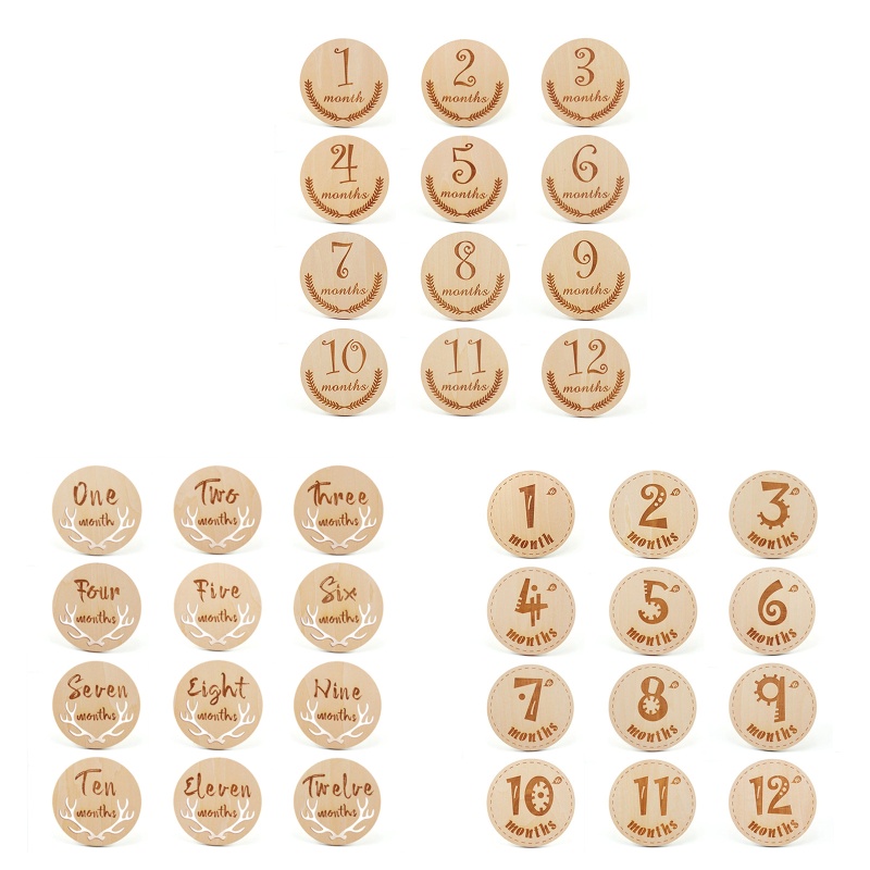 Set 12 Tấm Thẻ Ghi Âm Tháng Dùng Làm Đồ Chơi Cho Bé Sơ Sinh