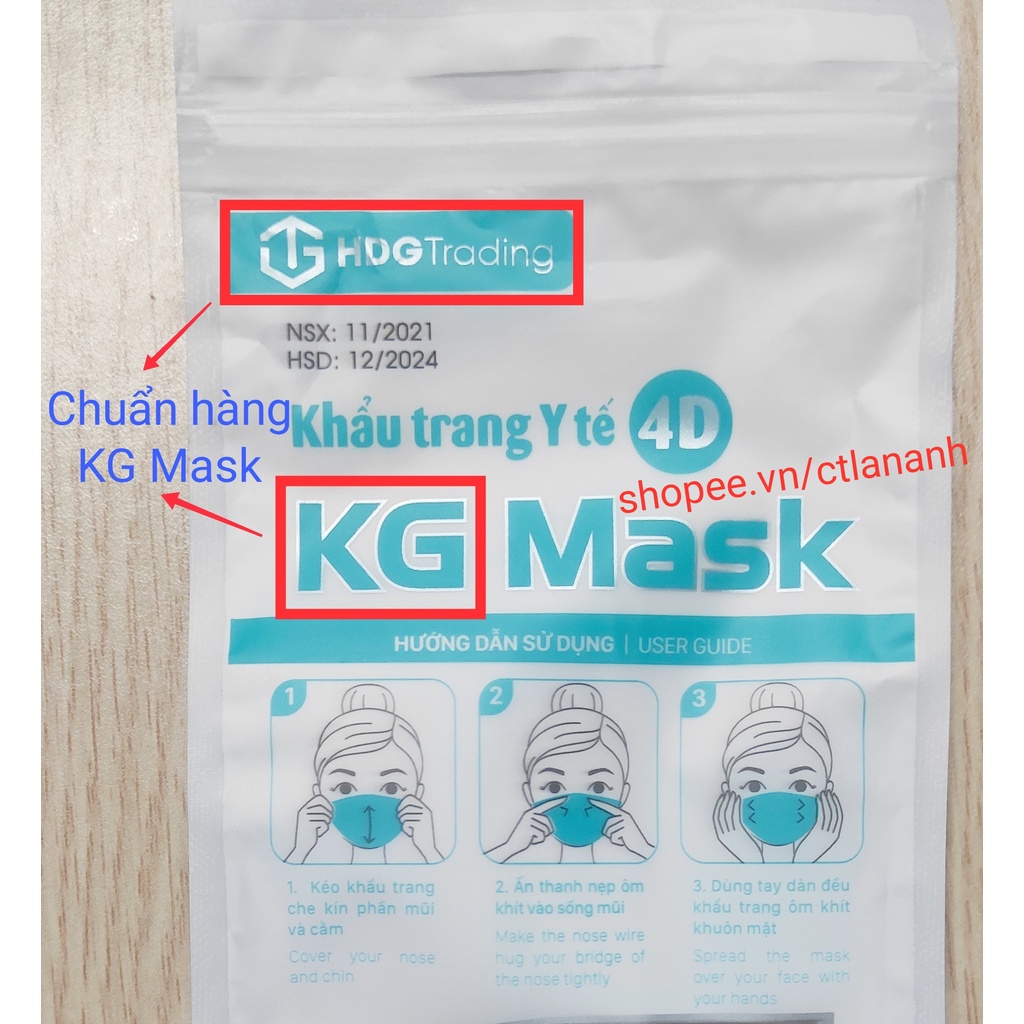 Khẩu trang 4D KG Mask KF94 phong cách Hàn Quốc túi 5 chiếc
