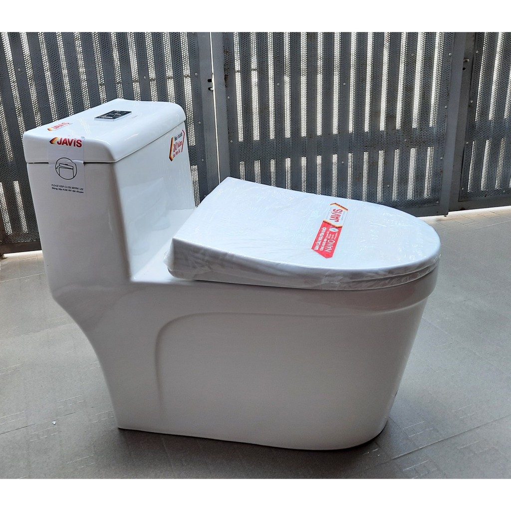 Bồn cầu liền khối JAVIS JV-C507, công nghệ men Nano, chống bám bẩn và siêu bền.