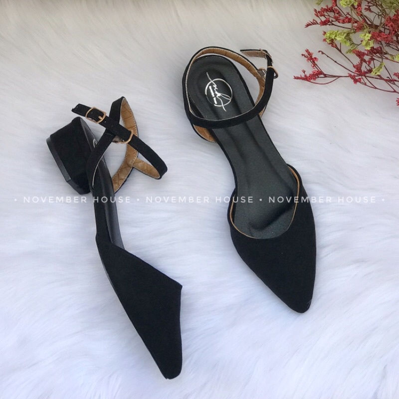 Sandal kiểu dáng sabo gót thấp mũi nhọn thiết kế trẻ trung thời trang nữ - SB19 - November House