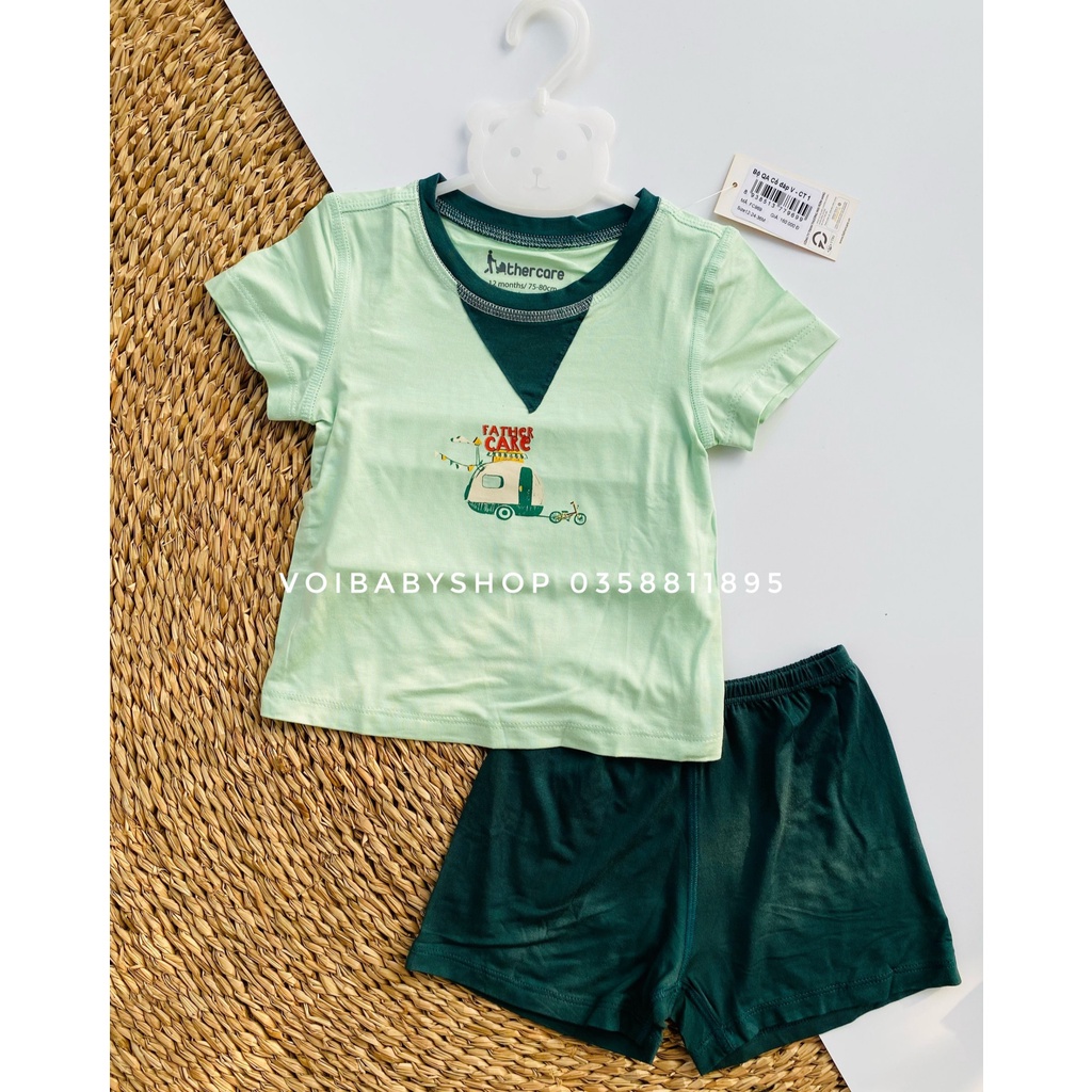 Bộ cộc tay petit họa tiết cổ đáp V cho bé Father Care