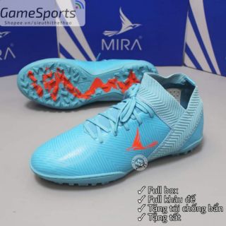 [FREESHIP 99K]Giầy bóng đá Mira MR07A Xanh dương ( giầy đá bóng đế TF , giầy chính hãng Mira 07A ) Bao giá tốt