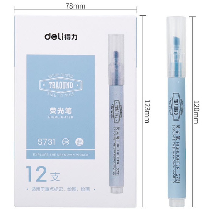 Bút Dạ Quang Nhiều Màu Sắc Tiện Dụng S731 D e l i