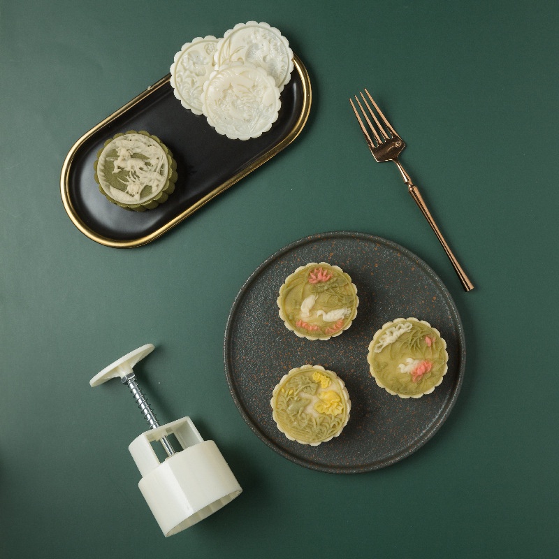 Khuôn Làm Bánh Trung Thu Dạng Nhấn Tay Chống Dính Mẫu Mới 2023 50g63g75g100g125g