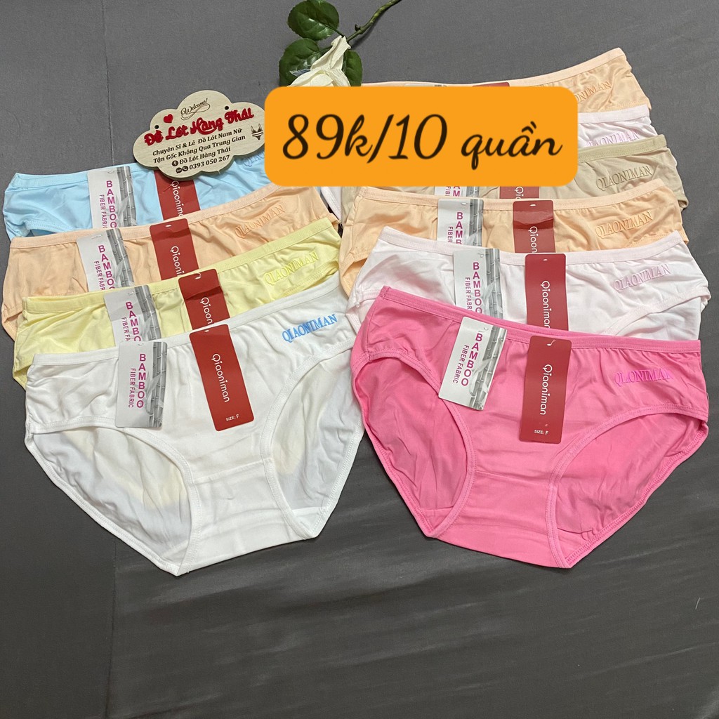 Combo 10 quần cotton lạnh cao cấp nhập khẩu từ Thái, size cho người từ 40-65kg