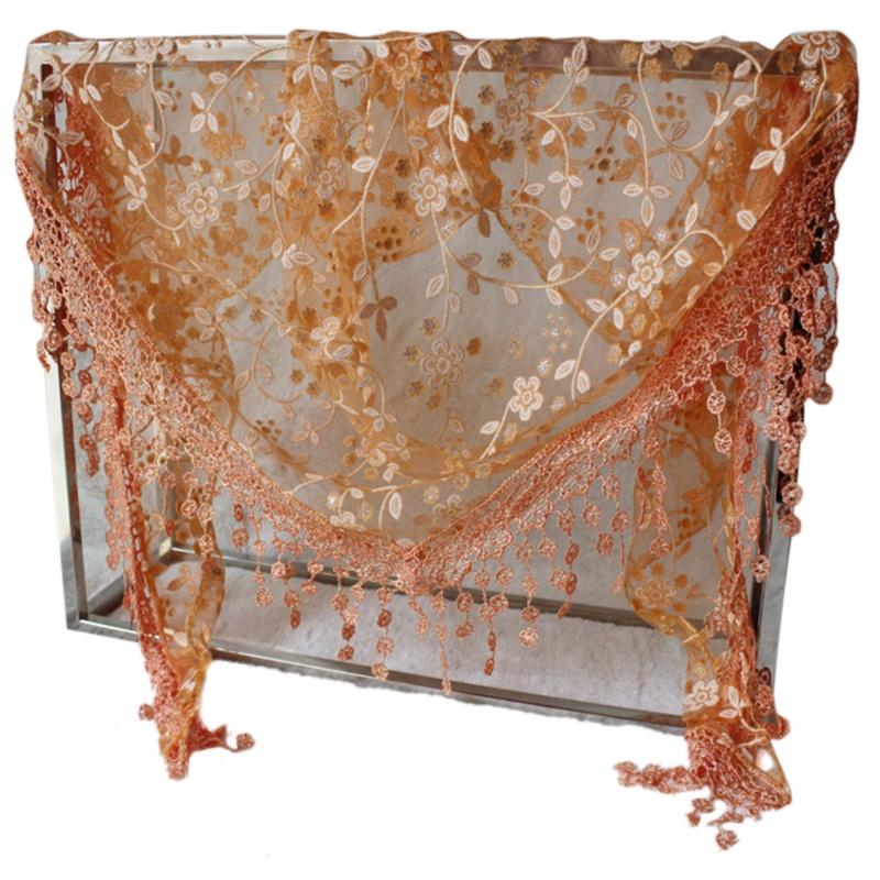 Youyo Khăn Choàng Ren Mỏng Hình Tam Giác In Hoa Cho Nhà Thờ Mantilla