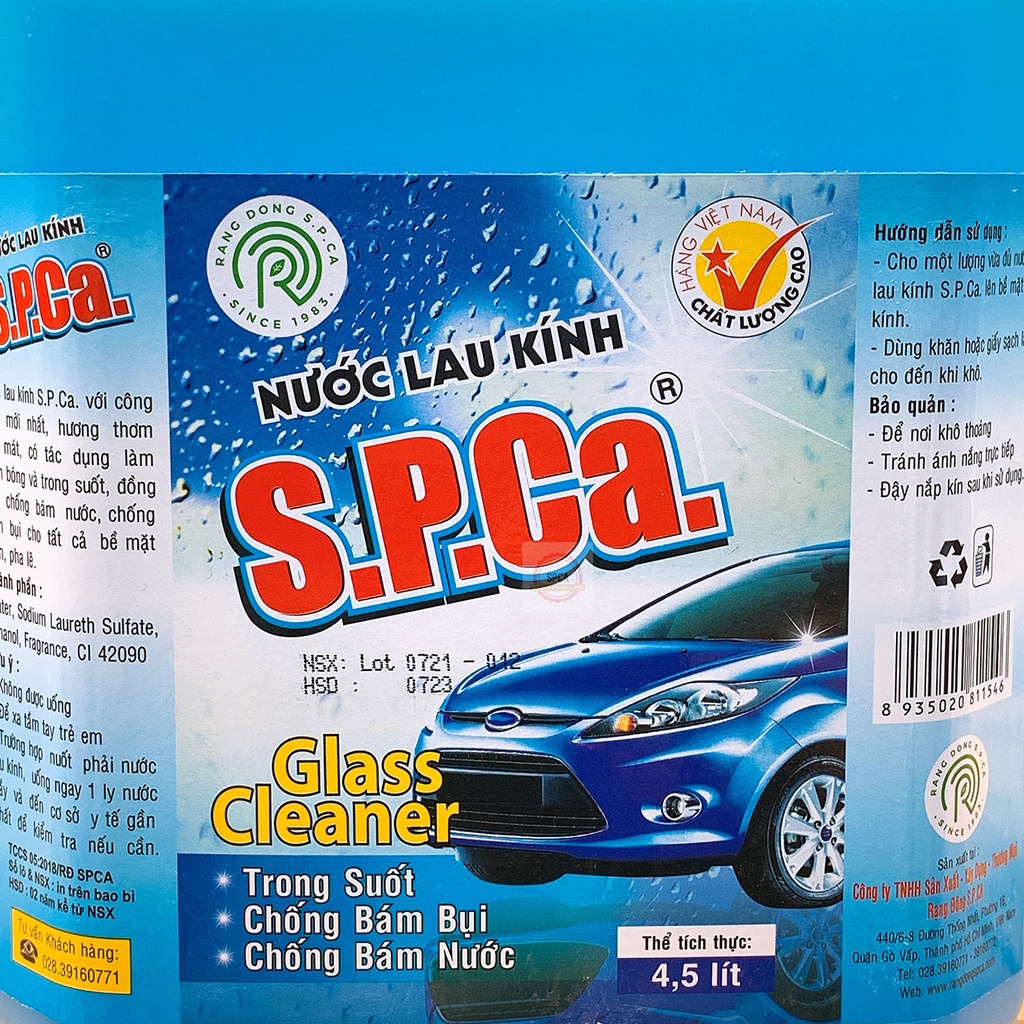 Nước Lau Kính SPCa 4.5L - Nước Lau Kiếng Đa Năng Dùng Cho Tất Cả Bề Mặt Kính [Chính Hãng]