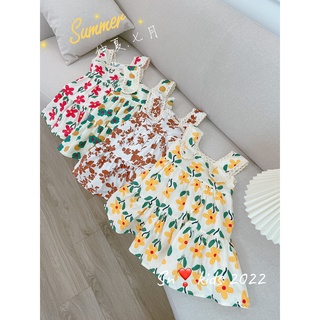 Váy maxi hoa hai dây phối ren cách điệu đi biển cực nổi bật cho bé gái⚡ free ship⚡️