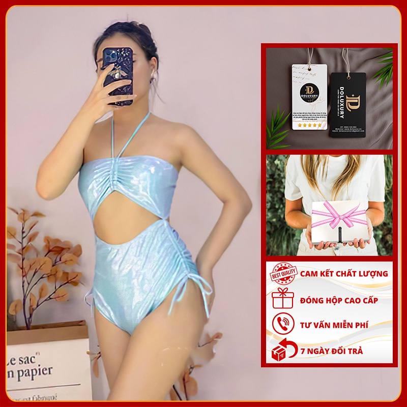 Bikini Liền Thân Đi Biển DOLUXURY Bikini 1 mảnh Kim Tuyến Sang Trọng Đóng Hộp Cao Cấp