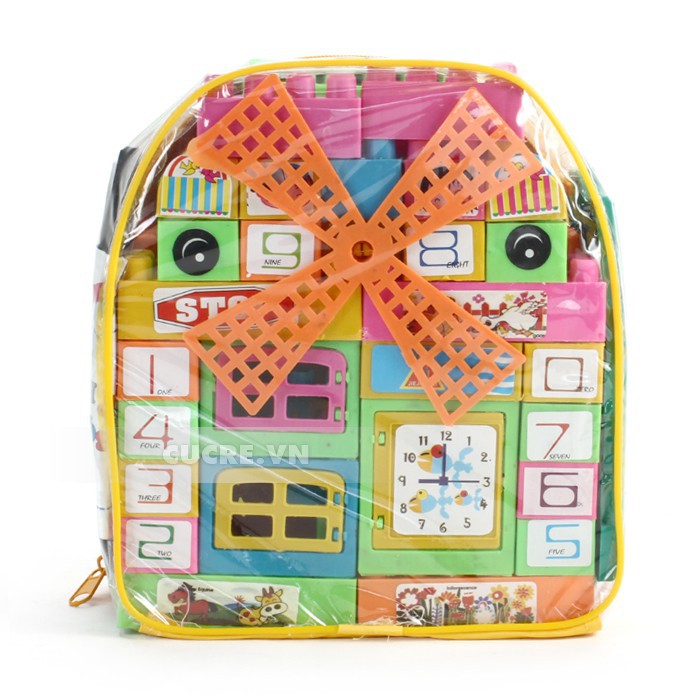 Bộ đồ chơi xếp hình 136 chi tiết - Có túi ba lô đựng