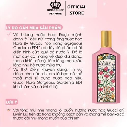 Nước hoa nữ Gucci Flora Gorgeous Gardenia EDP dung tích 100ml - Hương thơm của sự ngọt ngào nữ tính