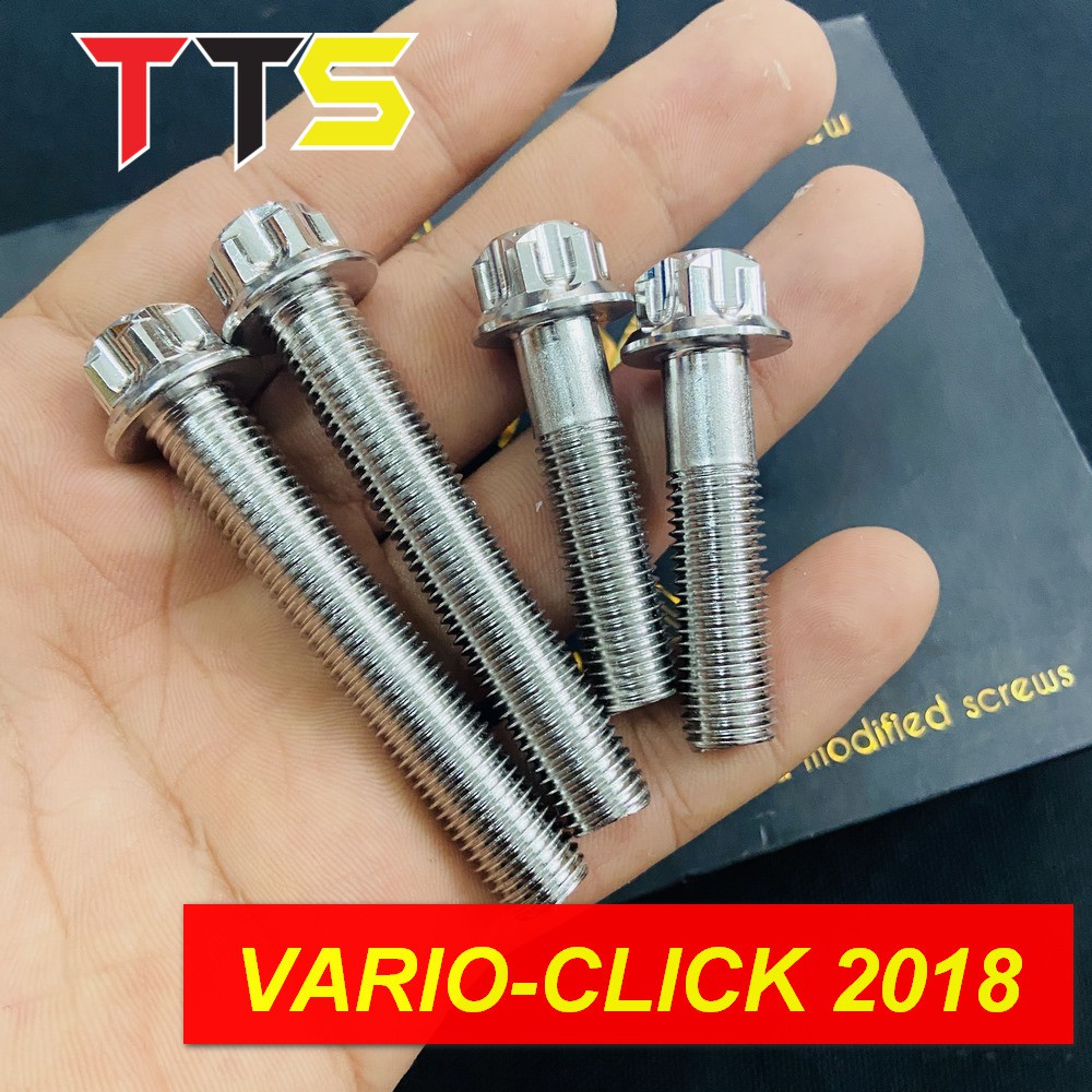 COMBO 4 ỐC SALAYA LẮP GẮP SAU XE VARIO, CLICK THÁI ĐỜI 2018 TRỞ LÊN BAO RỈ SÉT TRỌN ĐỜI