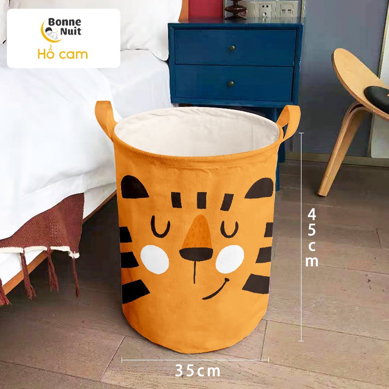 Giỏ Canvas đựng đồ chơi, quần áo cho bé hoạ tiết siêu yêu