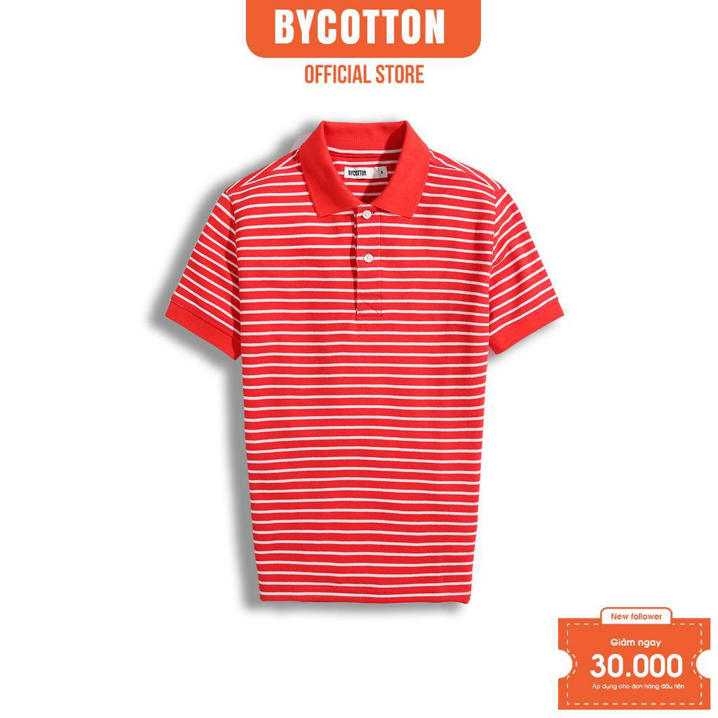Áo Polo Nam Cao Cấp Có Cổ BY COTTON RED WHITE STRIPES POLO