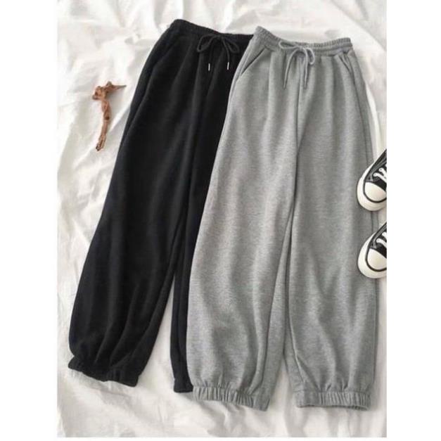 Quần nỉ ống BOOM Unisex - Jogger thun trơn cạp chun dáng rộng PT1, mặc ở nhà đi ngủ ulzzang HOT