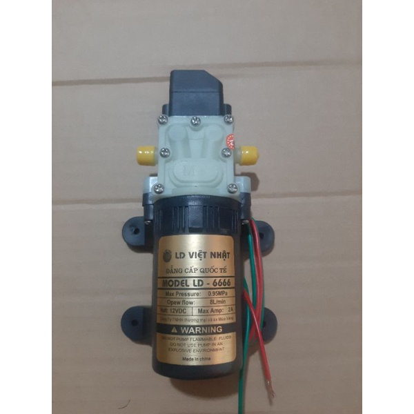 Máy bơm phun  th,uốc 12v, Máy bơm phun sương 12v ( Bơm 12v LD  LOẠI XỊN Đầu Trắng )