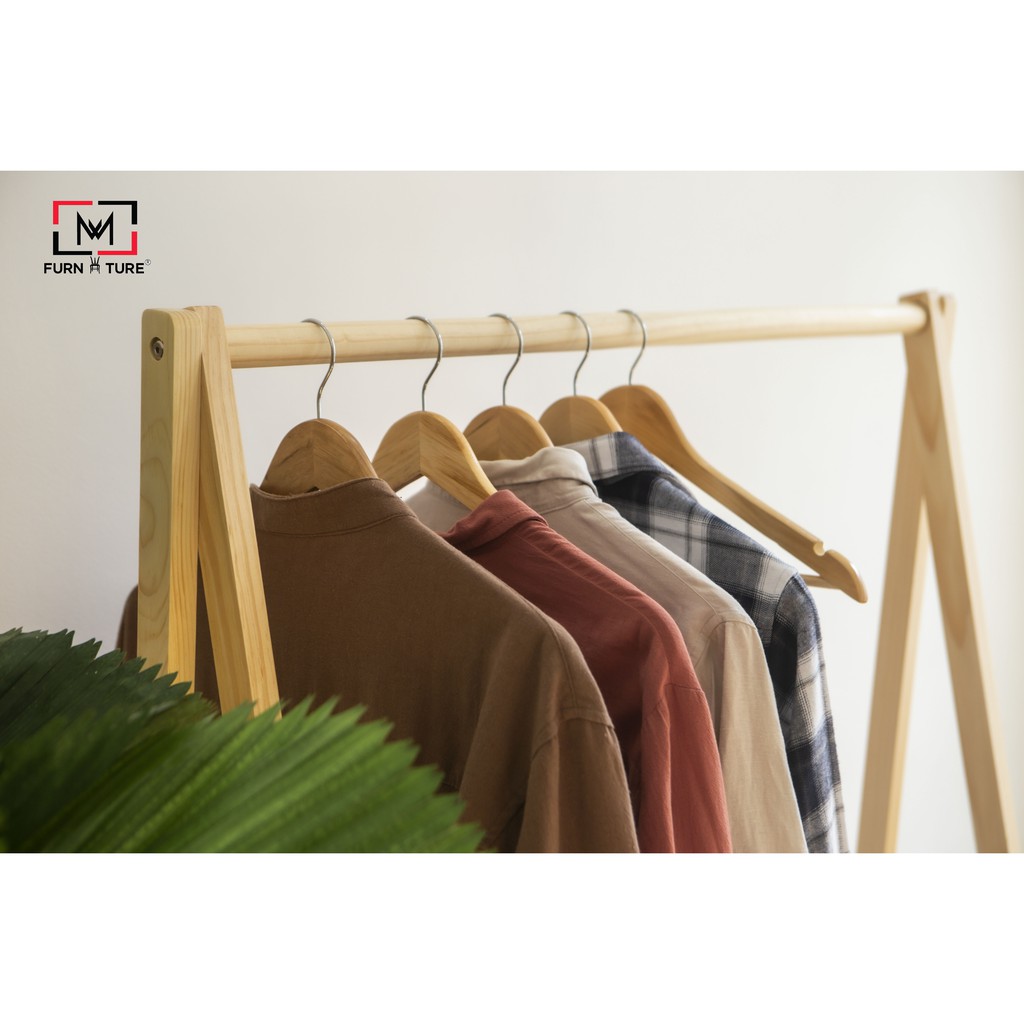 GIÁ TREO QUẦN ÁO CHỮ A HÀN QUỐC 1 TẦNG MÀU GỖ - A HANGER 1F CAO 1M25 - NỘI THẤT CĂN HỘ | BigBuy360 - bigbuy360.vn