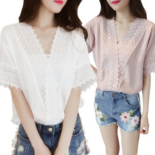 Áo voan kiểu cổ V nữ