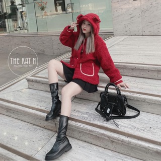 Áo dạ xù tai gấu