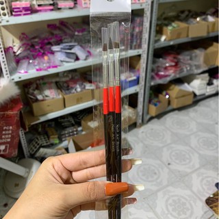 Bộ 3 cây cọ bản cán đỏ đen