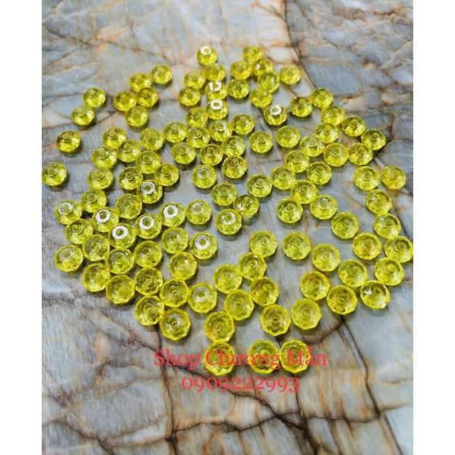100G Chuỗi Hạt Pha Lê Nhựa Bánh Cam 8mm [Đủ Màu] Làm Phụ Kiện Trang Sức