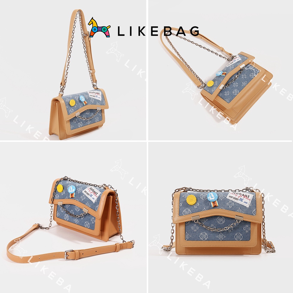 Túi đeo chéo nữ thời trang LIKEBAG gắn sticker dễ thương 223XK6248 - LIKEBAG