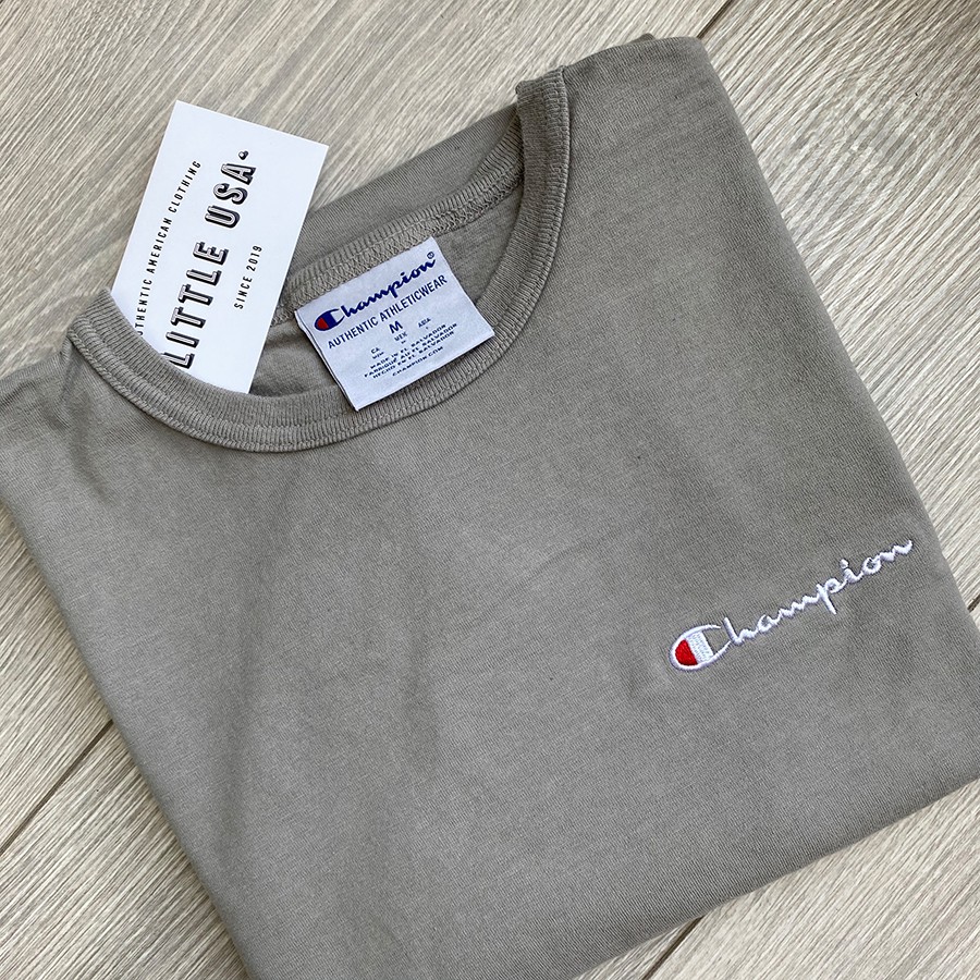 ÁO PHÔNG CHAMPION CHÍNH HÃNG THÊU - GARMENT DYED EMBROIDERED TSHIRT