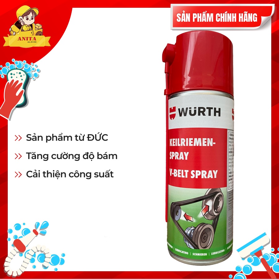 Chai Xịt Bảo Dưỡng Dây Curoa 400ml 0893230. Bảo trì để tăng tuổi thọ dây curoa