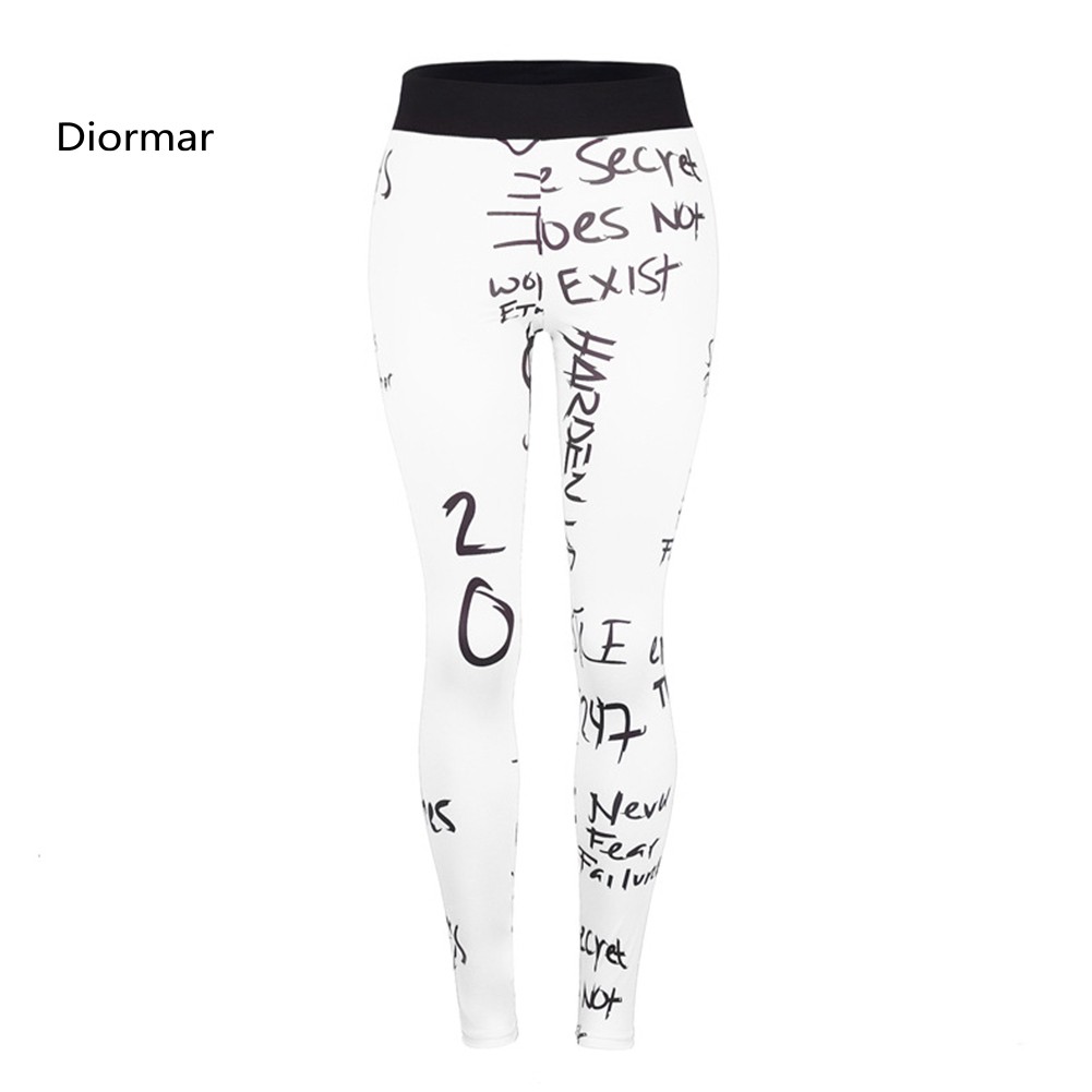 Quần legging thể thao in chữ thời trang cho nữ