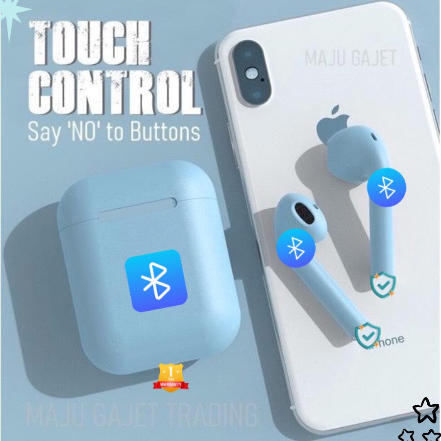 Tai Nghe Bluetooth Không Dây j12 TWS 5.0 Có Micro Nghe Gọi Cảm Ứng Chạm Chơi Game Giảm Tiếng Ồn J12_Mau -kienxalootds563