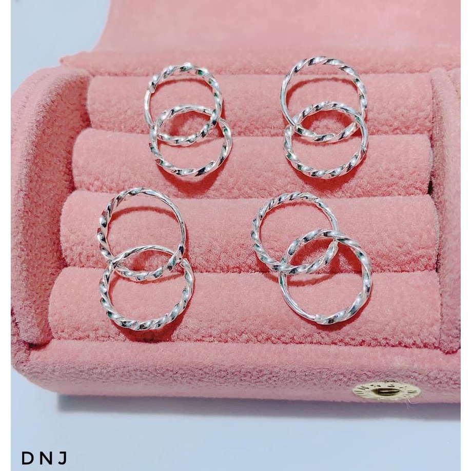 Bông tai tròn phay xinh xắn chuẩn bạc ta - Kho sỉ bạc Nhất Linh