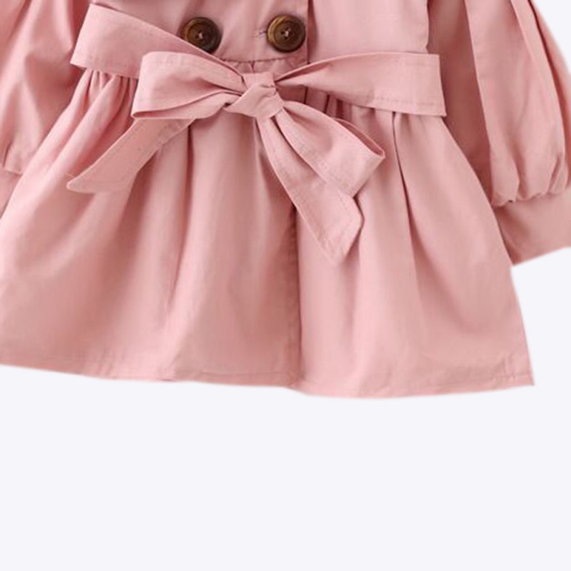 Áo khoác cotton có nơ dễ thương cho bé gái