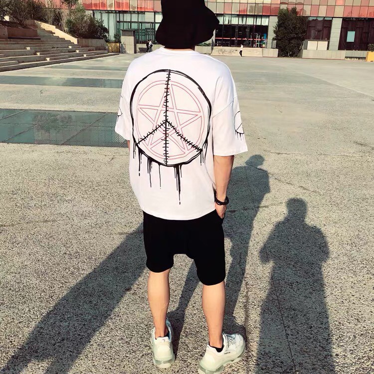 &lt;FREE SHIP&gt; Áo phông nam tay lỡ vải thun cotton co giãn chất mềm mịn y ảnh