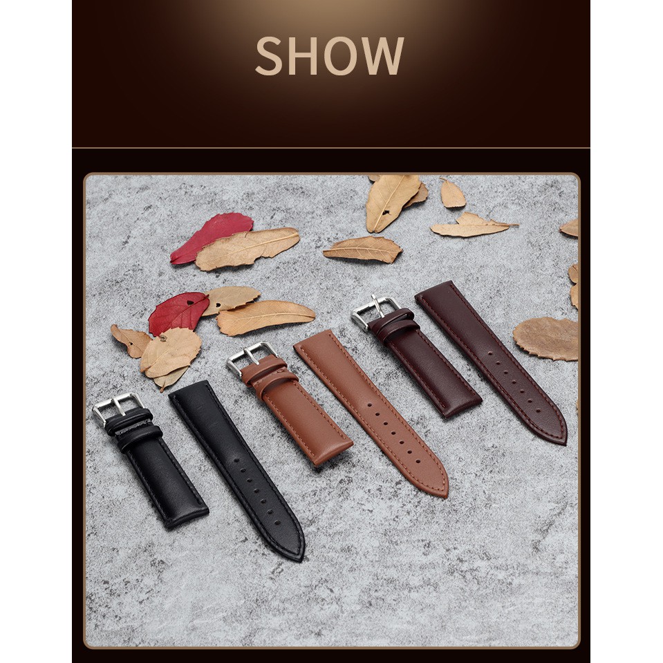 DÂY DA BÒ 20MM, 22MM CHỐT THÔNG MINH CHO SMART WATCH [SAMSUNG, HUAWEI, MITFIT, TICWATCH, FOSSIL...]
