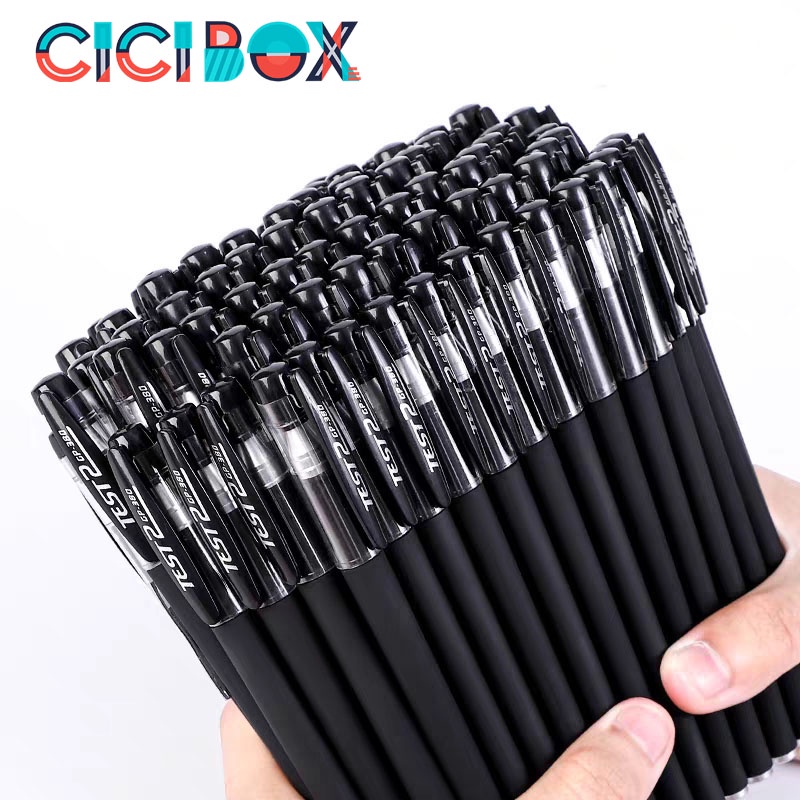 Bút bi nước văn phòng 0.5mm, bút bi nước TEST mực đều chữ đẹp ba màu xanh, đen, đỏ CICIBOX